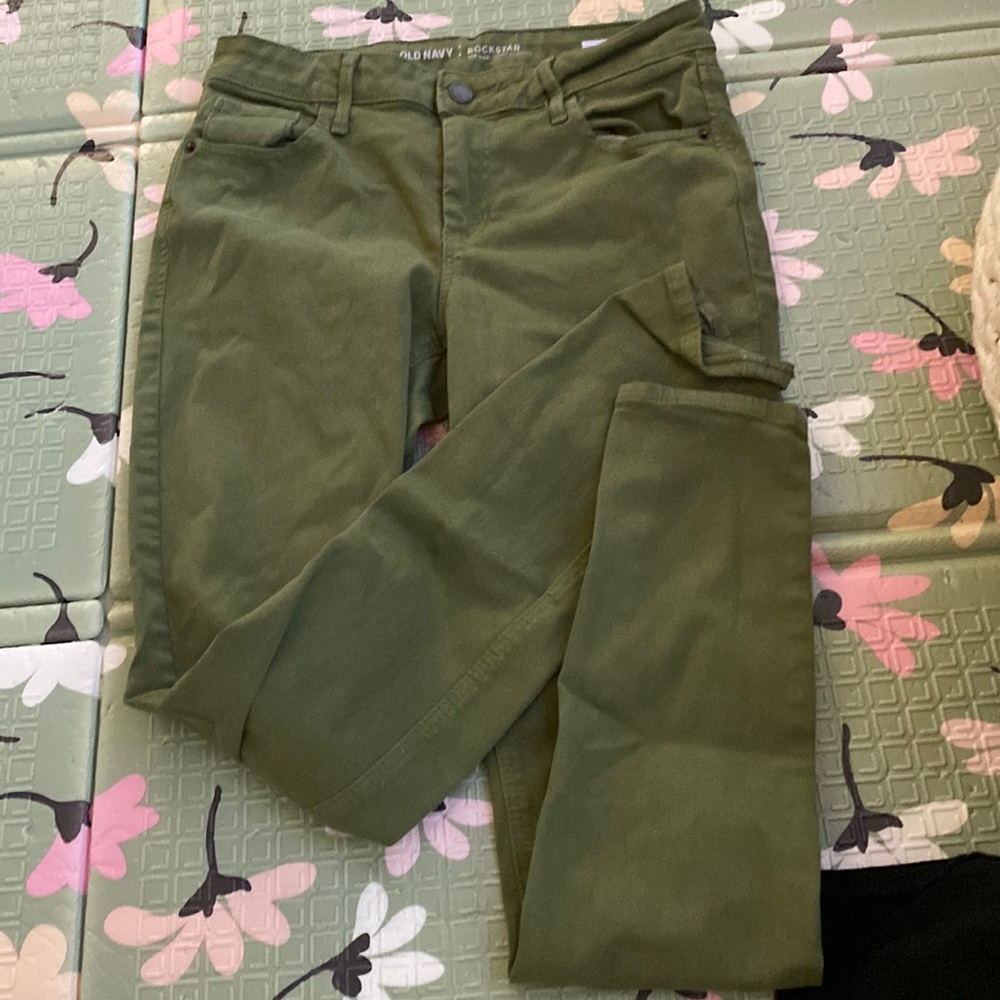 Old Navy Size 4 mid rise green jeans